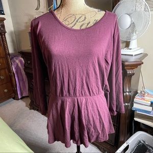 Burgundy peplum blouse
